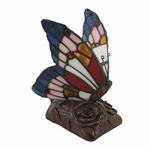 Butterfly Stained Glass Memory Lamp in Blue and Pink