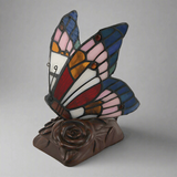Butterfly Stained Glass Memory Lamp in Blue and Pink