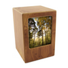 Cremation Photo Urn in Natural Wood