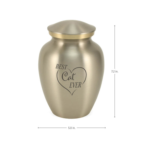 Classic Expressions: "Best Cat Ever" Pewter Pet Urn In Small