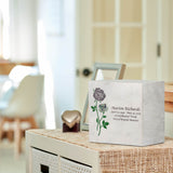 Keystone White Marble Cremation Urn With Roses + Opulent Blue Inlay