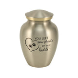 Near & Dear® Classic Expressions: "You Left Paw Prints" Pewter Pet Urn in Small