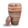Tall Bamboo Cremation Urn in Black Lined Pink