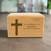 Bamboo Cremation Box with Christian Cross Design
