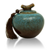 Azure Blue Ceramic Cremation Urn in Medium