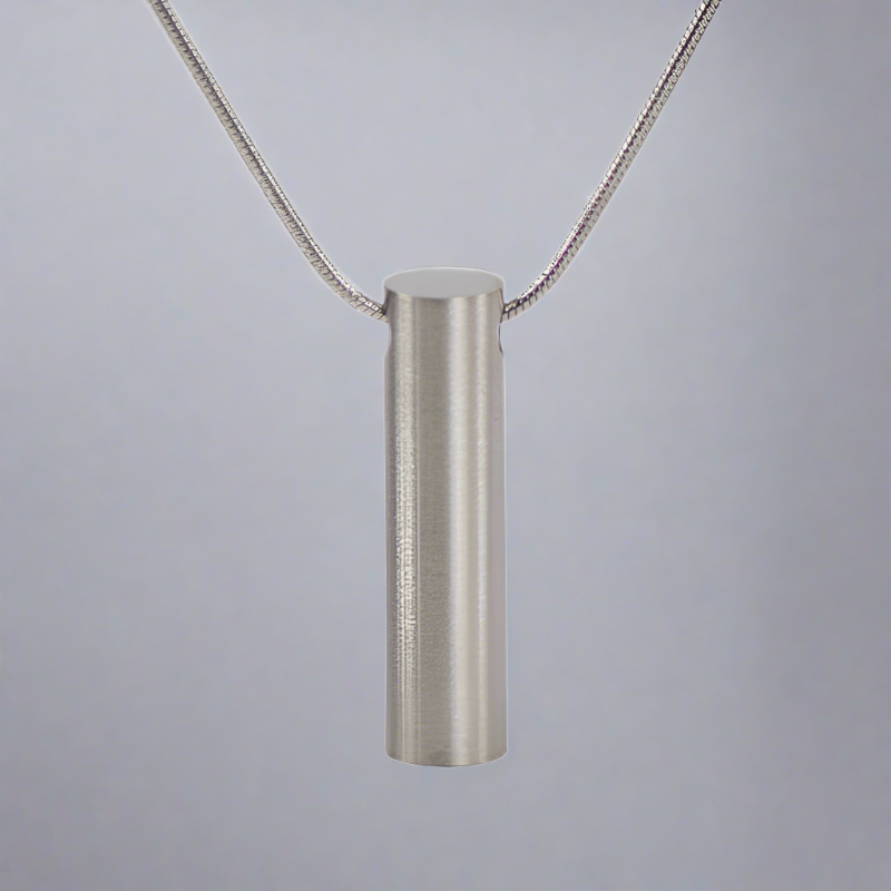 Pewter Cylinder Urn Necklace