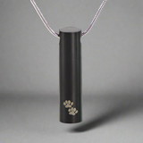Paw Prints Cylinder Cremation Necklace In Slate