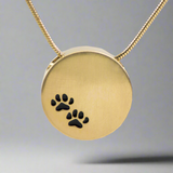 Paw Prints Cremation Necklace In Bronze