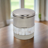 Metal Pet Cremation Urn With Mother of Pearl