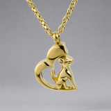 Golden Cremation Pendant With My Dog, My Heart Design