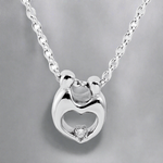 Cremation Necklace With Crystal Clear Heart