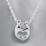 Cremation Necklace With Crystal Clear Heart