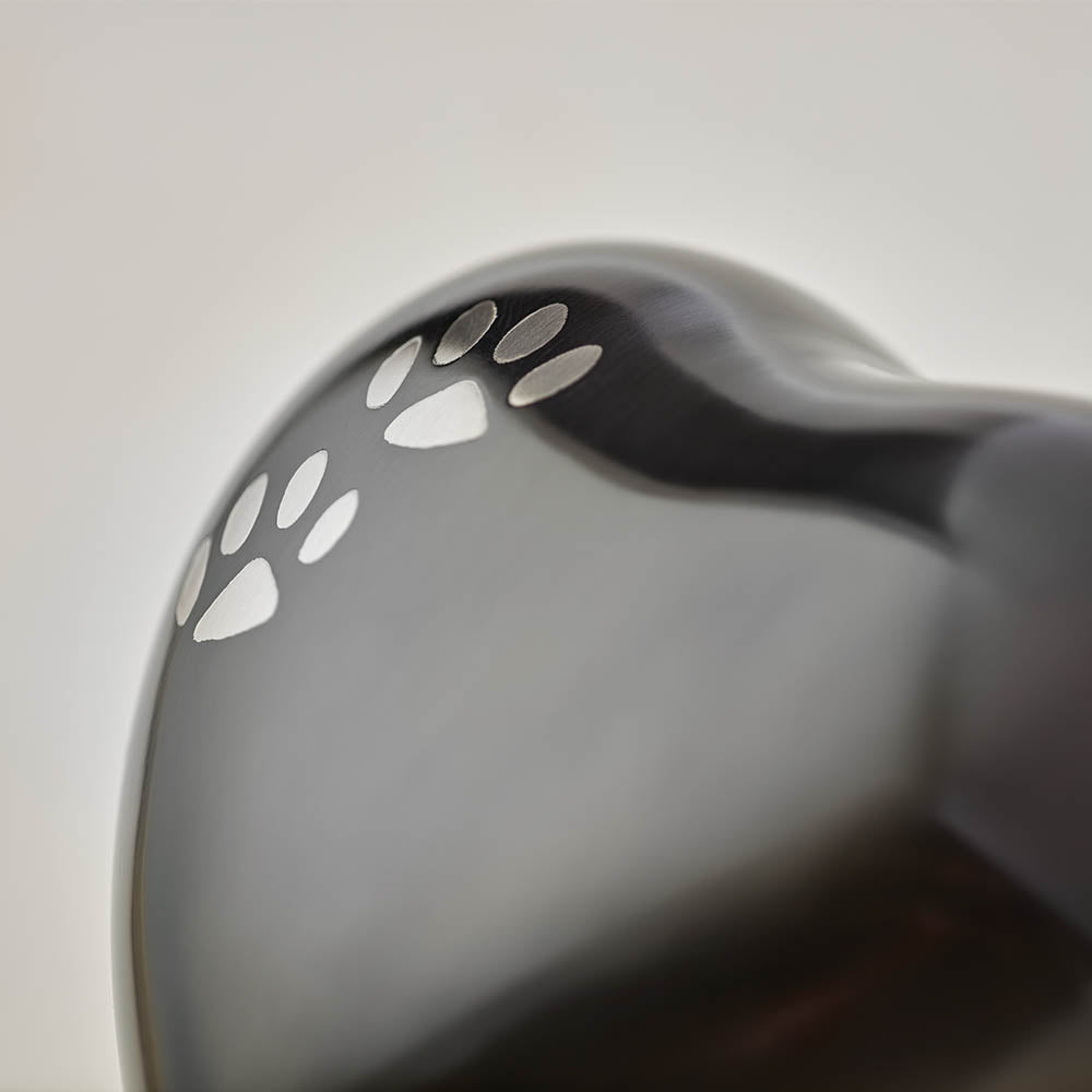 Arielle Slate Pet Paw Heart Keepsake Cremation Urn for Pets - Paw Print Close Up