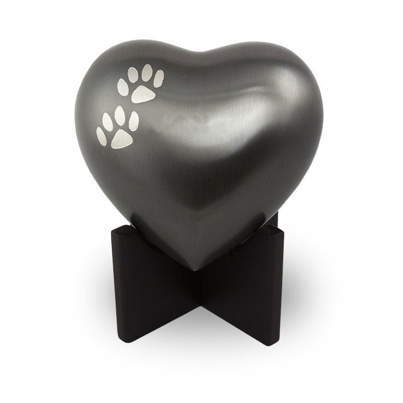 Arielle Slate Pet Paw Heart Keepsake Cremation Urn for Pets