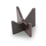 Cherry finish MDF heart stand for large heart cremation keepsakes, included with the raku heart.