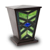 Emerald Mission Style Stained Glass Cremation Urn - Medium