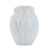 White Faux Marble Classic Cremation Urn - Large