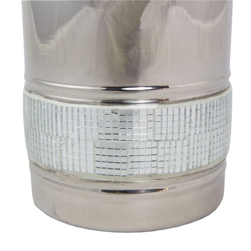 Metal Pet Cremation Urn - Silver Sparkle