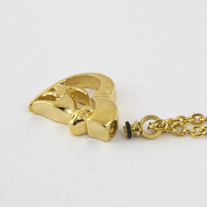 Golden Cremation Pendant - My Dog, My Heart