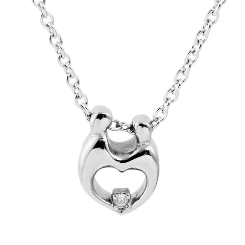 Cremation Necklace With Crystal Clear Heart
