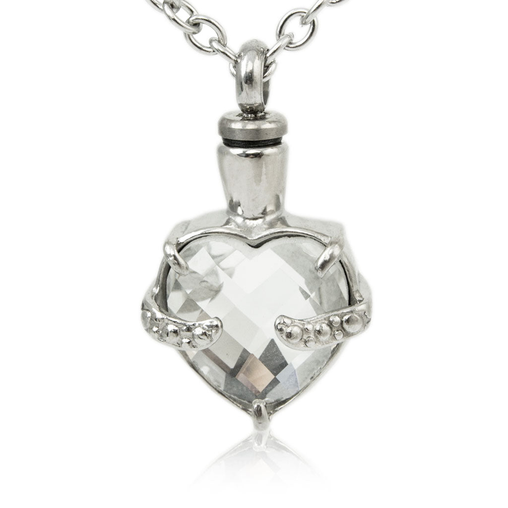 Halcyon Clarity Heart Cremation Necklace for Ashes