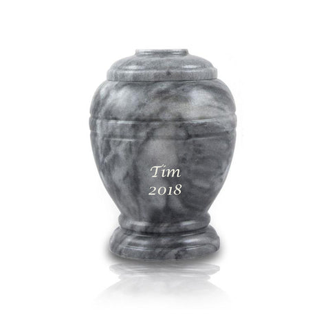 Cloud Gray Marble Cremation Urn in Small