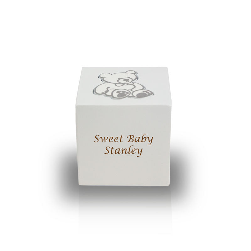 Baby White Teddy Bear Infant Cremation Urn