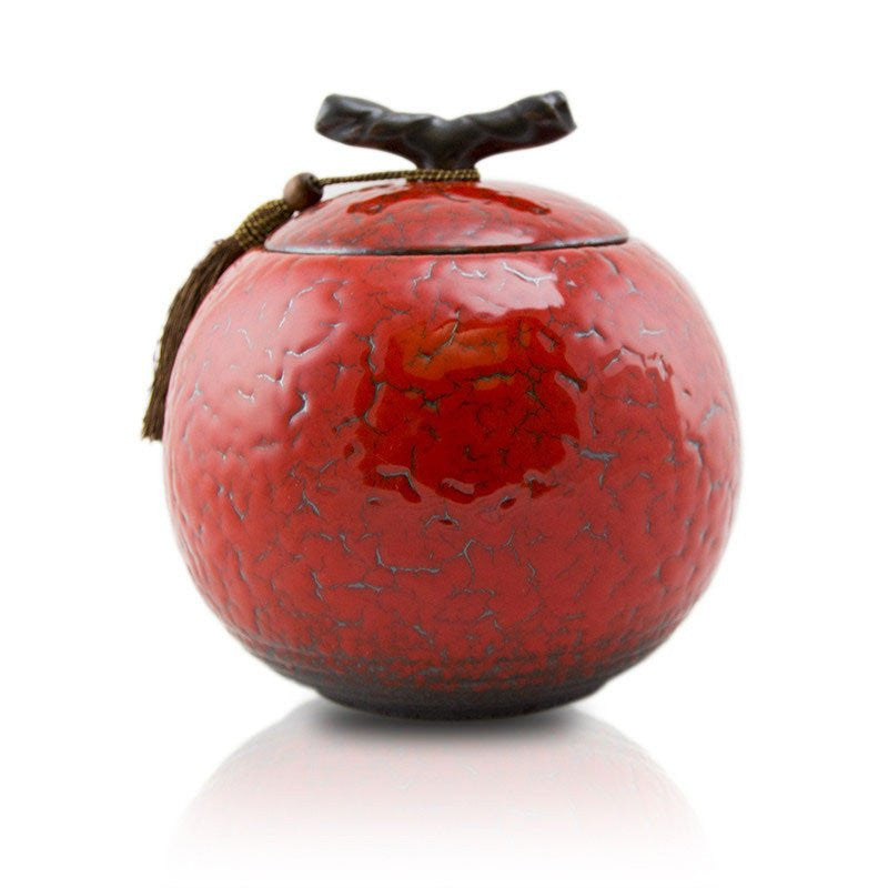 Cherry ceramic medium-sized cremation urn