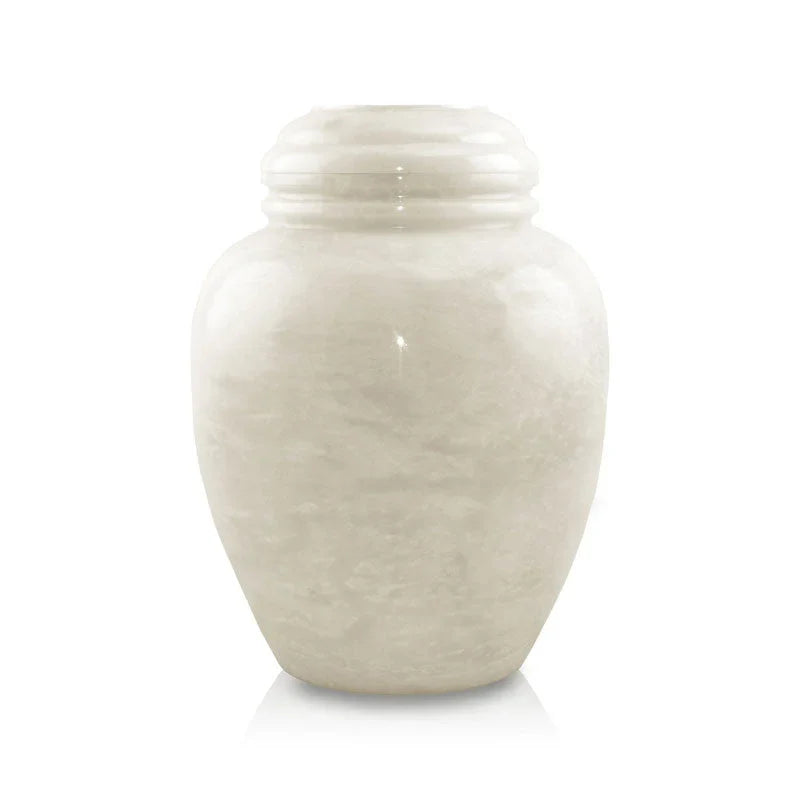 Unity Marble Cremation Urn - Large pearl finish main image.