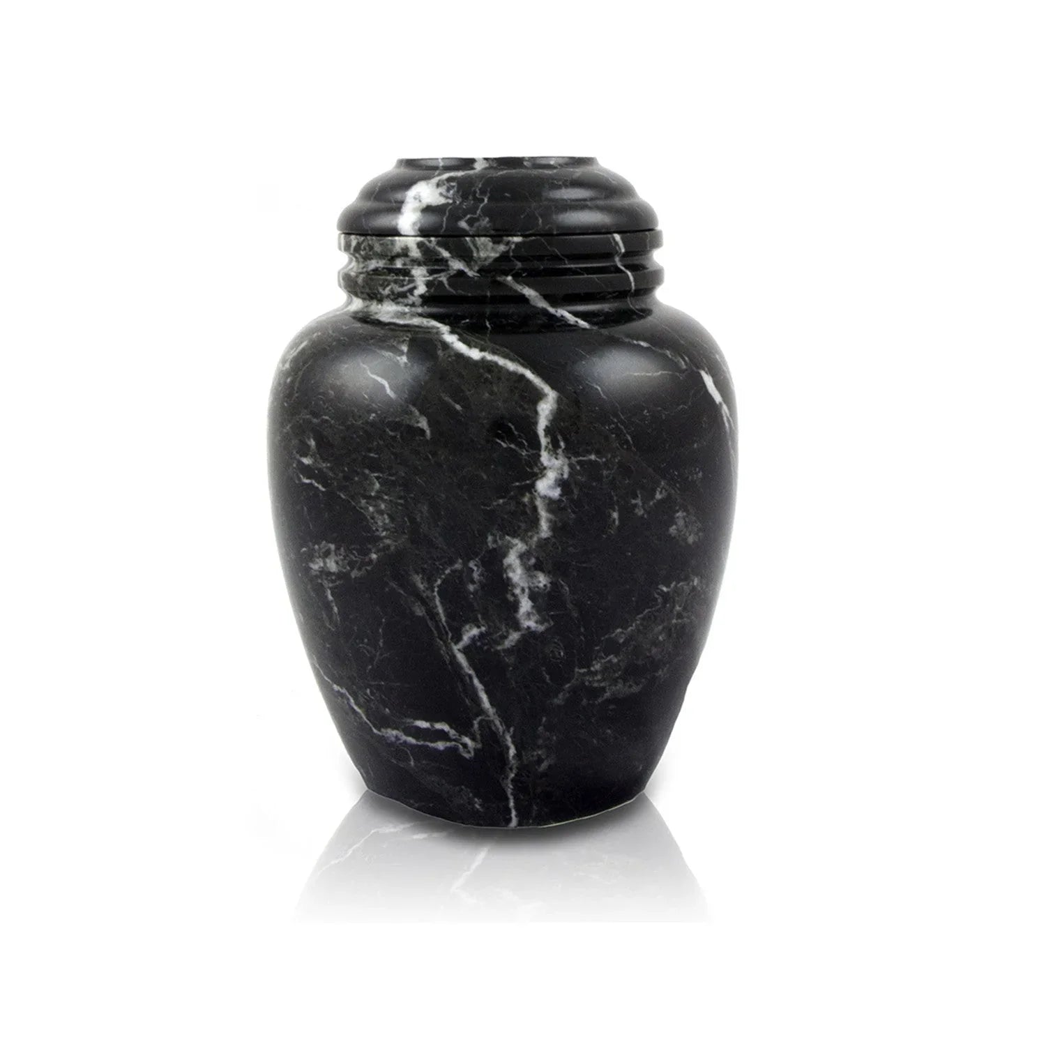 Extra Small Noire Black Marble Cremation Urn main image.