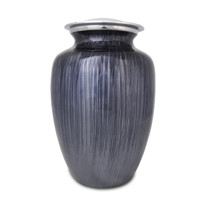 Extra Large Enamel Finished Metal Alloy Cremation Urn - Dark Blue main image.