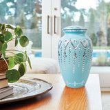 Light Blue Garland Drop Cremation Urn