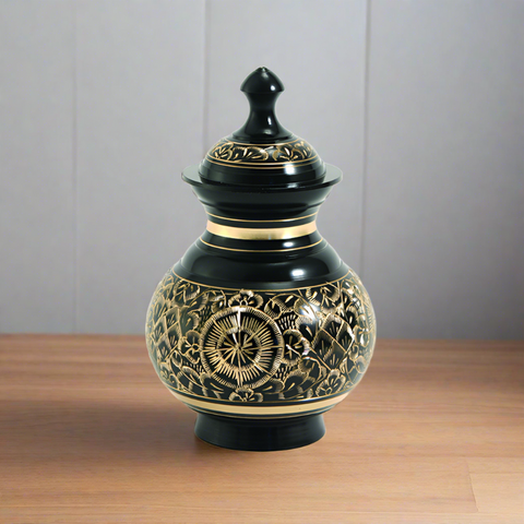 Timeless Black Pet Cremation Urns - Extra Small