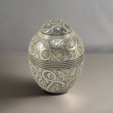 Silver Embossed Pet Urn in Small