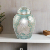 Teddy Bear Cremation Urn for Infant In Blue