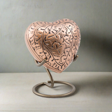 Copper Oak Heart Keepsake Urn