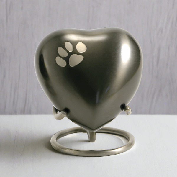 Classic Slate Paw Heart Keepsake Urn