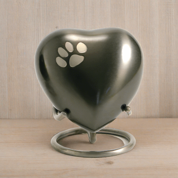 Classic Slate Paw Heart Keepsake Urn