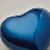 Arielle Heart Cremation Urn - Sky Blue close up image