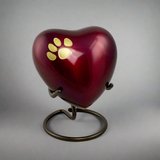 Odyssey Crimson Pet Paw Heart Keepsake