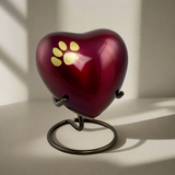 Odyssey Crimson Pet Paw Heart Keepsake