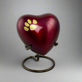 Odyssey Crimson Pet Paw Heart Keepsake