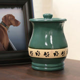 Green Friendship Paw Pet Urn in Small
