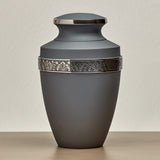Floral Grecian Cremation Urn in Pewter