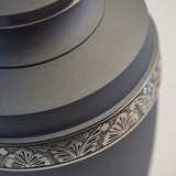 Floral Grecian Cremation Urn in Pewter