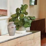 Floral Grecian Cremation Urn in Pewter