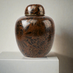Amber Flower Cloisonne Cremation Urn