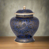 Royal Blue Cloisonne Cremation Urn