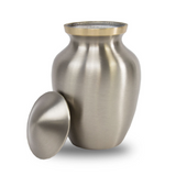 Handsome Pewter Cremation Urn in Small