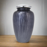 Dark Blue Enamel Finished Metal Alloy Cremation Urn In Large
